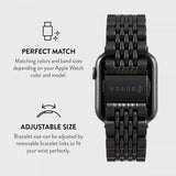 Burga Apple Watch 38/40/41/42mm Metalliranneke Musta