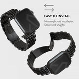 Burga Apple Watch 38/40/41/42mm Metalliranneke Musta