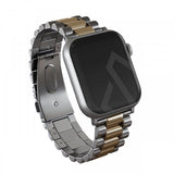 Burga Apple Watch 44/45/46mm/Ultra 49mm ranneke, metalli, hopea, kulta