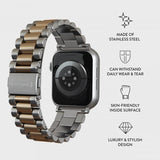 Burga Apple Watch 38/40/41/42mm ranneke, metallia, hopea/kulta