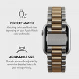 Burga Apple Watch 44/45/46mm/Ultra 49mm ranneke, metalli, hopea, kulta