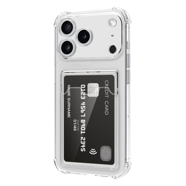 iPhone 17 Pro Läpinäkyvä kuori korttitelineellä