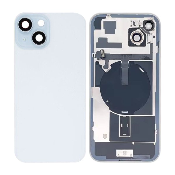 iPhone 15 Plus Takalasi pikkukomponenteilla - Valkoinen