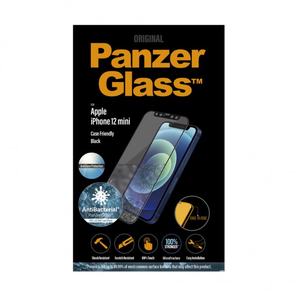PanzerGlass iPhone 12/iPhone 12 Pro -näytönsuoja reunasta reunaan, heijastamaton