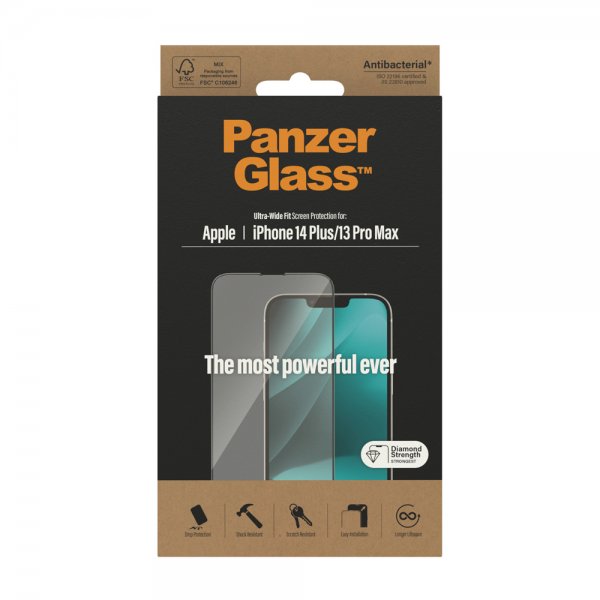 PanzerGlass iPhone 13 Pro Max/iPhone 14 Plus näytönsuoja Ultra-Wide Fit