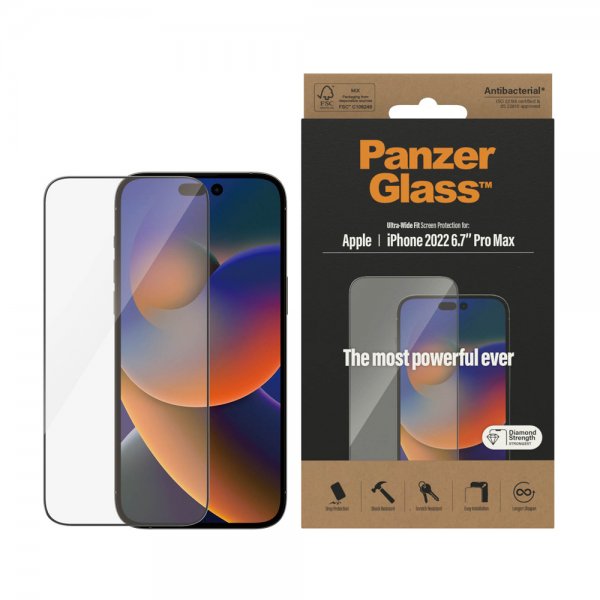 PanzerGlass iPhone 14 Pro Max -näytönsuoja Ultra-Wide Fit