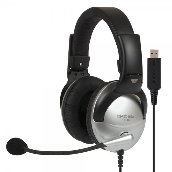 Koss Headset SB45 USB On-Ear hopea/musta