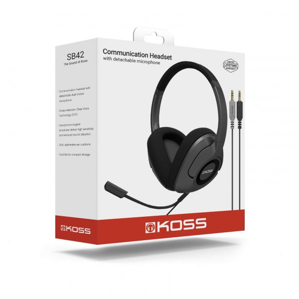 Koss Headset SB42 Over-Ear Mic Remote Musta