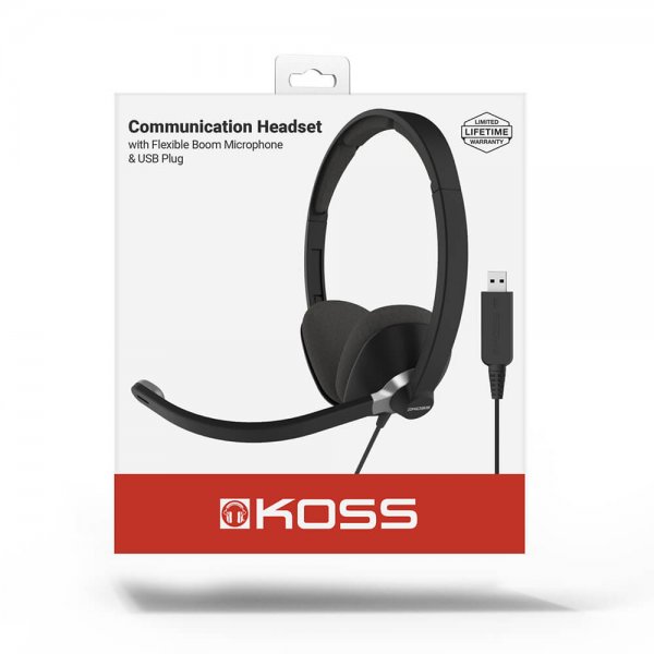 Koss-kuulokemikrofoni CS300 On-Ear USB, musta