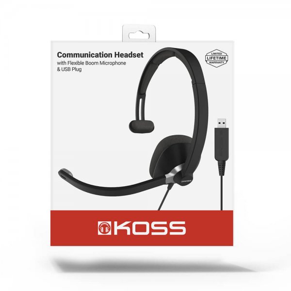 Koss Headset CS295 Mono On-Ear Mic USB Musta