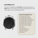 Burga Samsung Galaxy Watch 20mm Ranneke Metalli Hopea Kulta