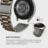 Burga Samsung Galaxy Watch 22mm Ranneke Metalli Hopea Kulta