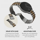 Burga Samsung Galaxy Watch 22mm Ranneke Metalli Hopea Kulta