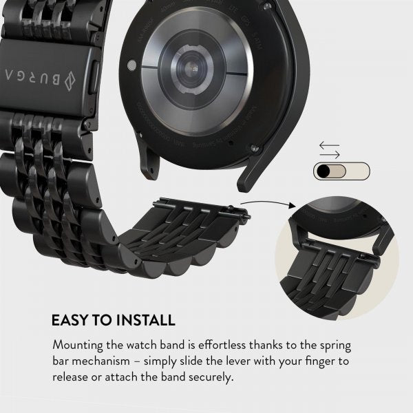 Osta Samsung Galaxy Watch 22mm Metalliranneke Musta