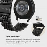 Burga Samsung Galaxy Watch 20 mm ranneke, metallinen, musta