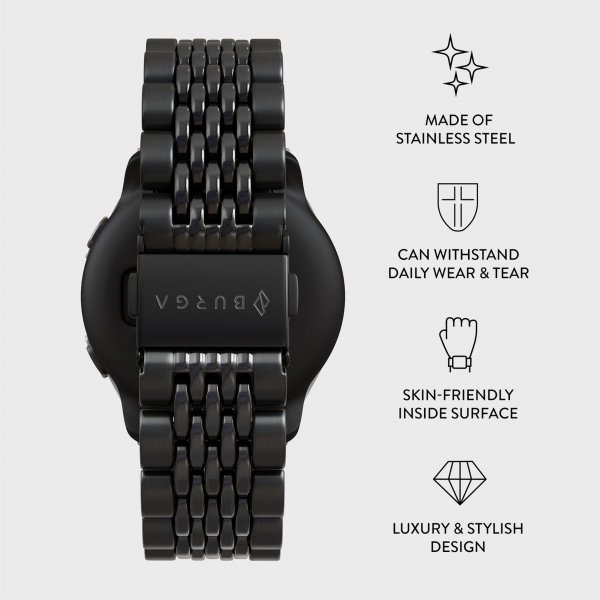 Osta Samsung Galaxy Watch 22mm Metalliranneke Musta