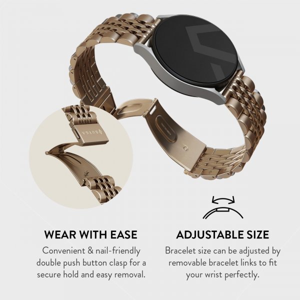 Burga Samsung Galaxy Watch 20mm Ranneke Metalli Kulta