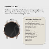 Burga Samsung Galaxy Watch 22mm Ranneke Metalli Ruusukulta