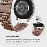 Burga Samsung Galaxy Watch 20mm Ranneke Metalli Ruusukulta