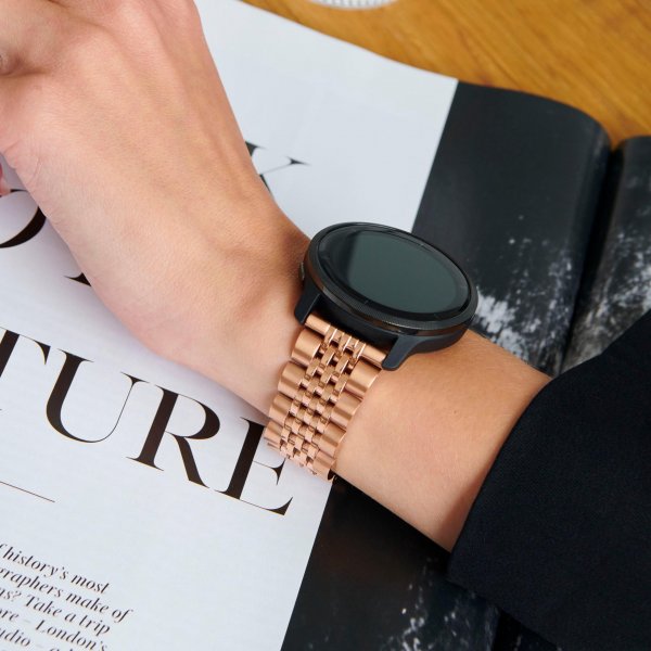 Burga Samsung Galaxy Watch 20mm Ranneke Metalli Ruusukulta