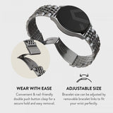 Burga Samsung Galaxy Watch 22mm Ranneke Metalli Hopea