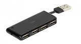 Vivanco USB-keskitin 4x USB 2.0 Musta