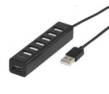 Vivanco USB-keskitin 7x USB 2.0, musta