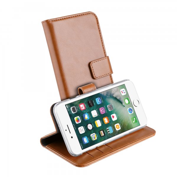 Vivanco iPhone 6/6S/7/8/SE Classic Wallet -kotelo, ruskea