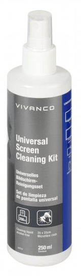 Vivanco Näytönpuhdistusneste 250ml mikrokuituliinalla