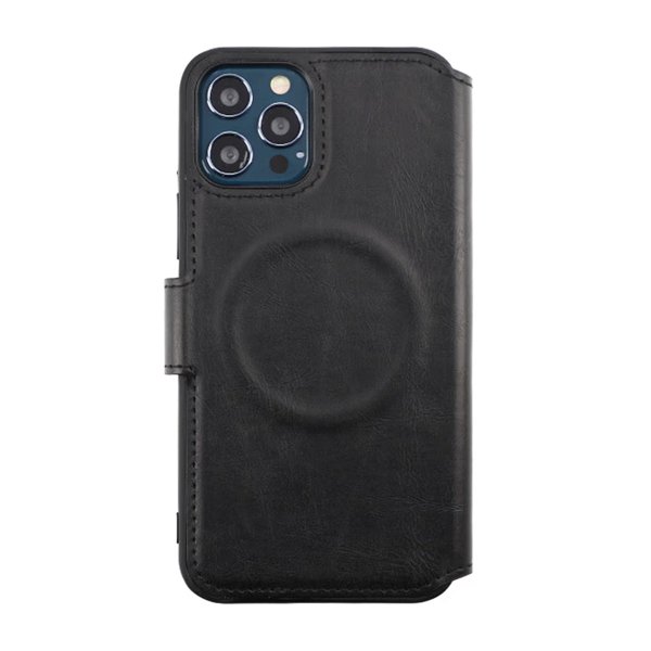 Rvelon iPhone 12/iPhone 12 Pro -kotelo 4 korttipaikkaa MagSafe Musta