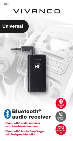 Vivanco Adapter Bluetooth-äänivastaanotin 3.5mm Musta