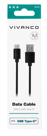 Vivanco Data Cable USB-A/USB-C 0.5m Musta