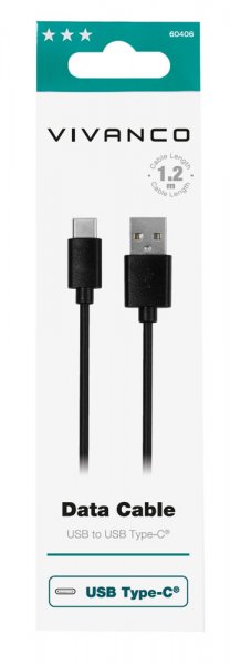 Vivanco Datakaapeli USB-A/USB-C 1.2m Musta