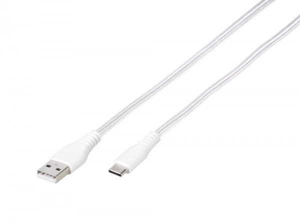 Vivanco Kabel Longlife Braided USB-A/USB-C 1.5m Valkoinen