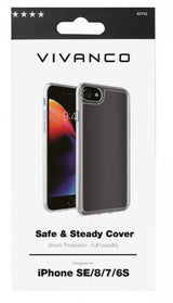 Vivanco iPhone 6/6S/7/8/SE kuori Safe & Steady, läpinäkyvä