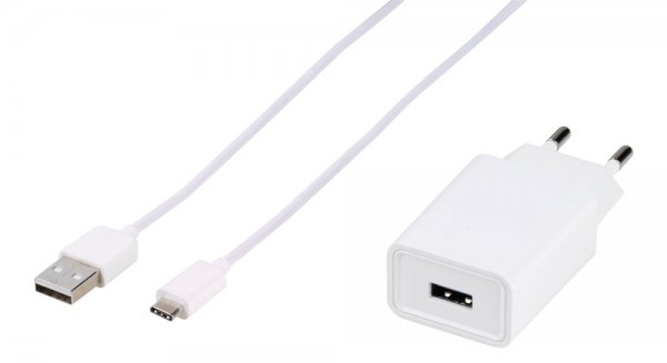 Vivanco Laturi kaapelilla Adaptive Fast Charger Set USB-C 15W 1m Valkoinen