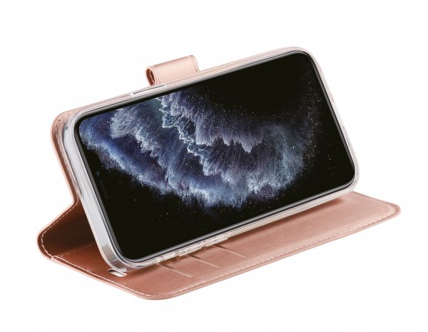 Vivanco iPhone 12 Mini -suojakotelo Classic Wallet, ruusukulta