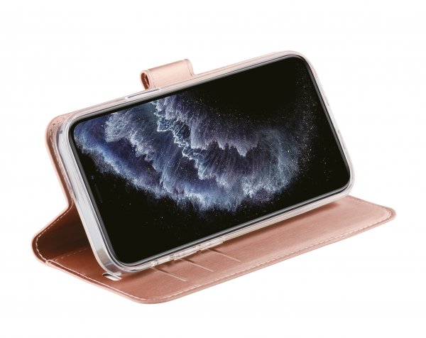 Vivanco iPhone 12 Pro Max suojakotelo Classic Wallet ruusukulta