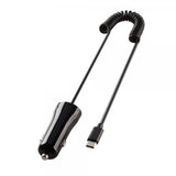 Vivanco Autolaturi spiraalikaapelilla 1m USB-C 12W Musta