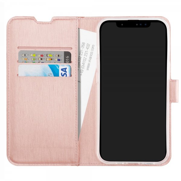 Vivanco iPhone 15 Pro Max Classic Wallet Ruusukulta -suojakotelo