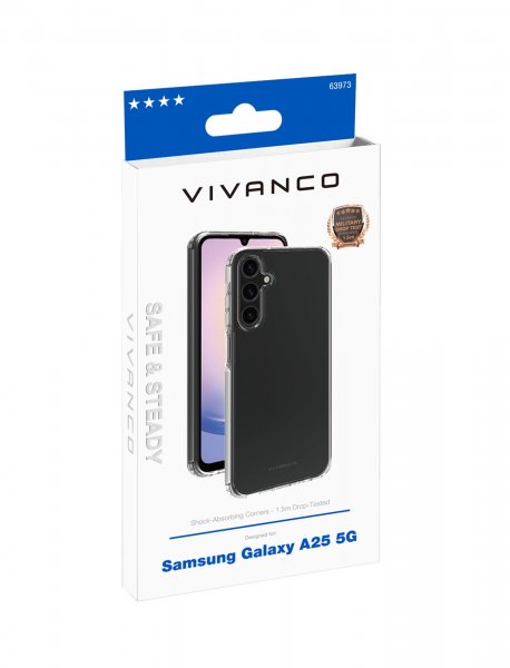 Vivanco Samsung Galaxy A25 Kuoret Safe & Steady Transparent