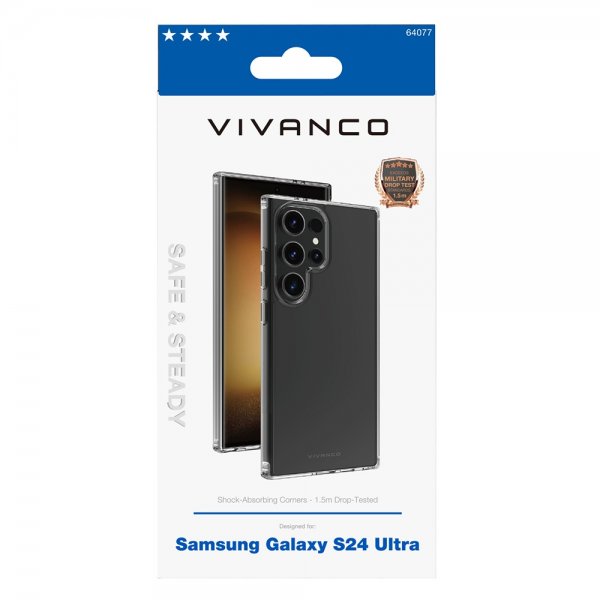 Vivanco Samsung Galaxy S24 Ultra Kuori Safe & Steady Läpinäkyvä