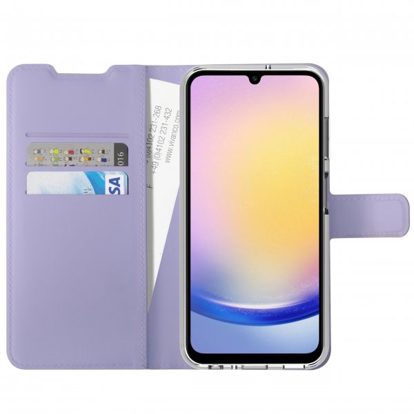 Vivanco Samsung Galaxy A35 Classic Wallet -suojakotelo, laventeli