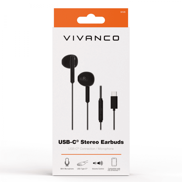 Vivanco Kuulokkeet Smart Pro USB-C In-Ear Headset Musta