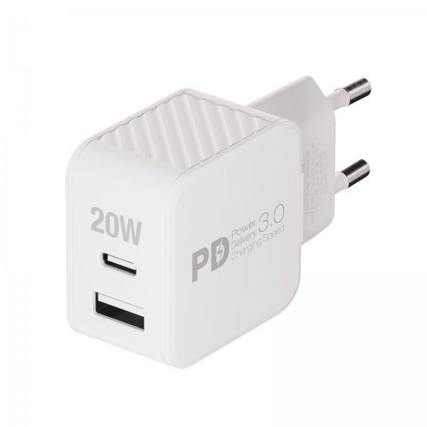 Vivanco Laturi 20W Dual Super Fast PD -laturi, valkoinen