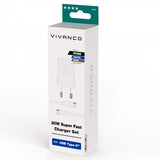 Vivanco Laturi USB-C-kaapelilla 20 W Supernopea laturisarja