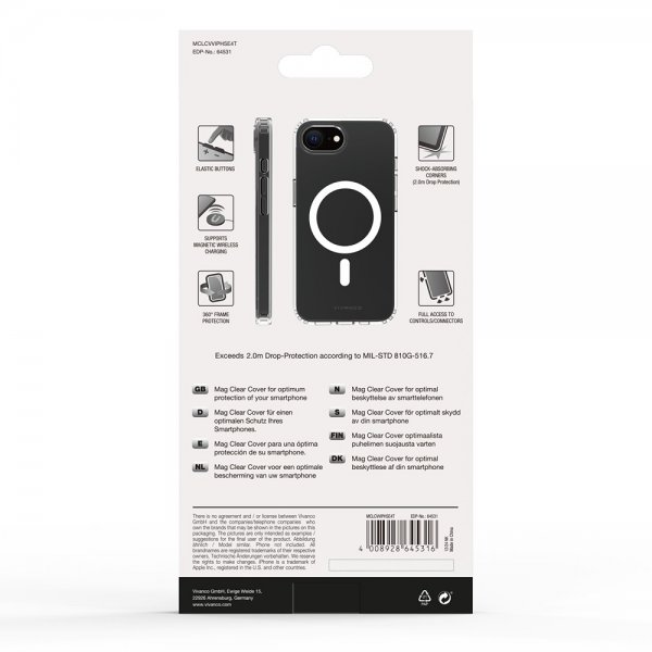 Vivanco iPhone 16e/17e Suojakuori Mag Clear Transparent