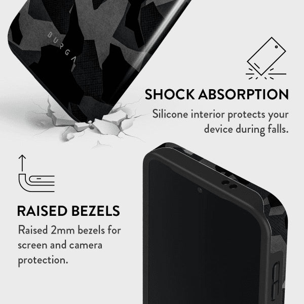 Burga Samsung Galaxy S24 Suojakuori Tough Night Black Camo