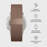 Burga Samsung Galaxy Watch 20mm Ranneke Metalliverkko Ruusukulta