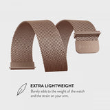 Burga Samsung Galaxy Watch 22mm Ranneke Metal Mesh Ruusukulta